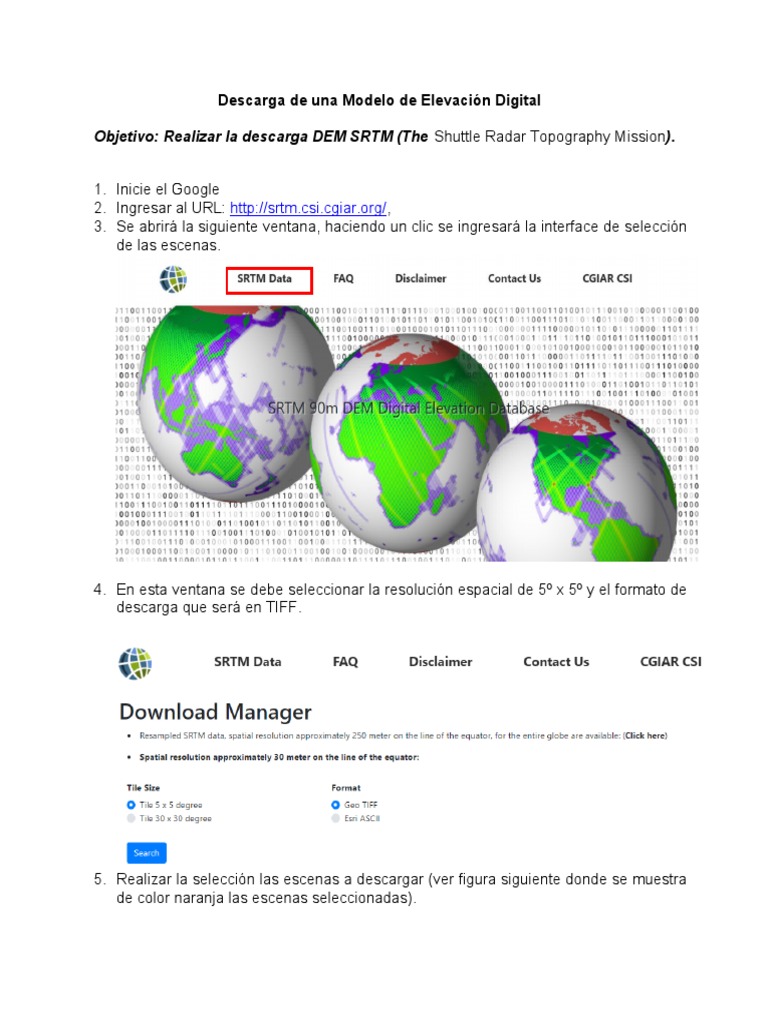 Descarga DEM SRTM PDF