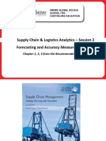 Supply Chain & Logistics Analytics - Session 2 Forecasting and Accuracy Measurement Part I