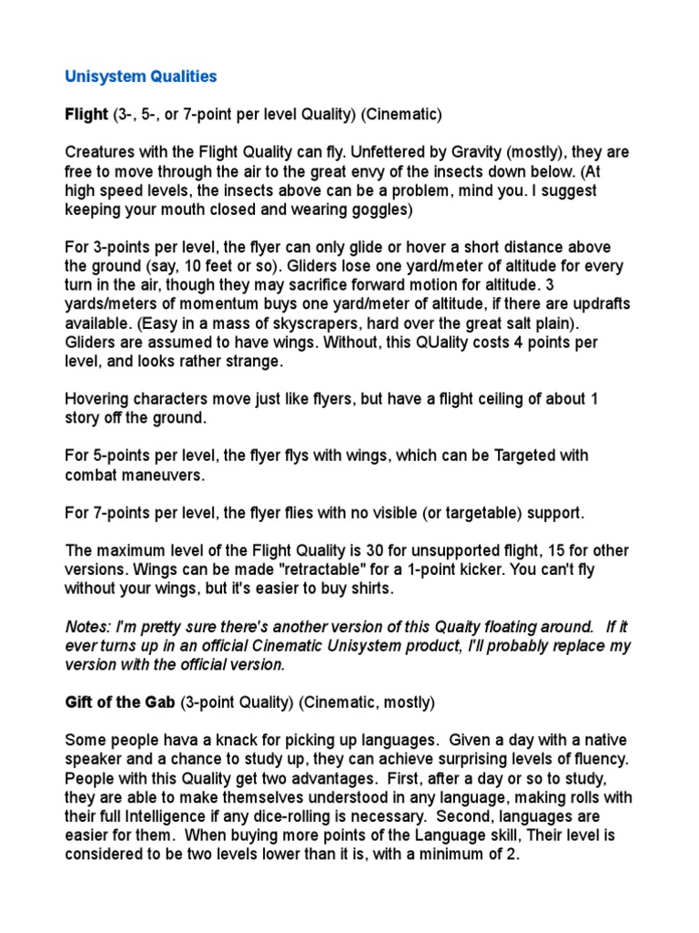 Unisystem Flight and Quality Descriptions | PDF | Flight | Glider ...