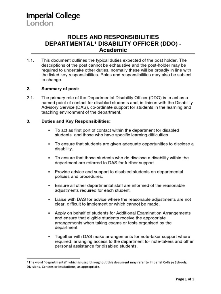 Supporting Students with Disabilities An Overview of the Key Roles and