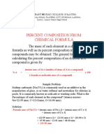 Percent Composition From Chemical Formula