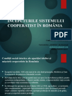 T4 - Inceputul Sistemului Cooperatist in Romania
