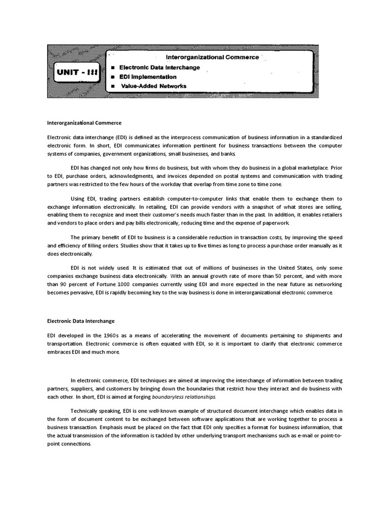 Unit 4 PDF Electronic Data Interchange Payments