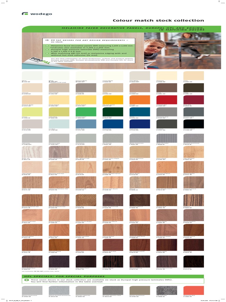 Duropal HPL Color and Laminate Guide | PDF | Trees | Materials