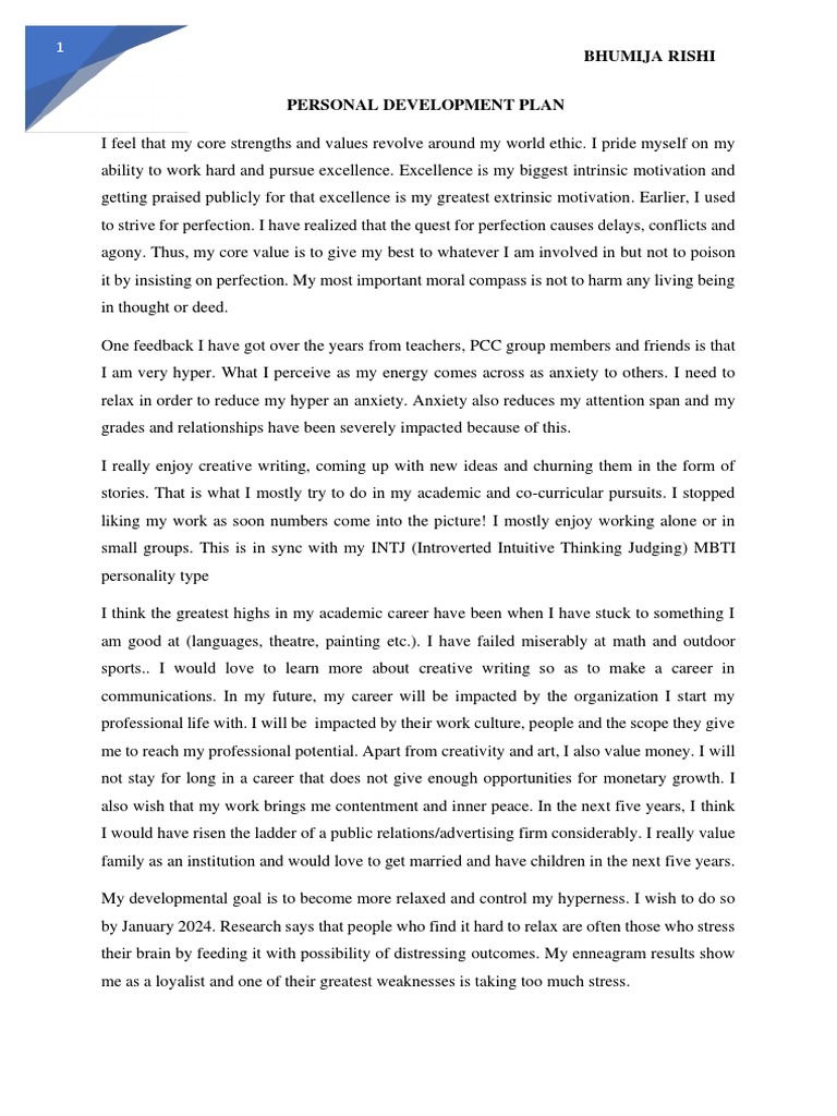 Personal Development Plan Insights | PDF | Motivation | Motivational