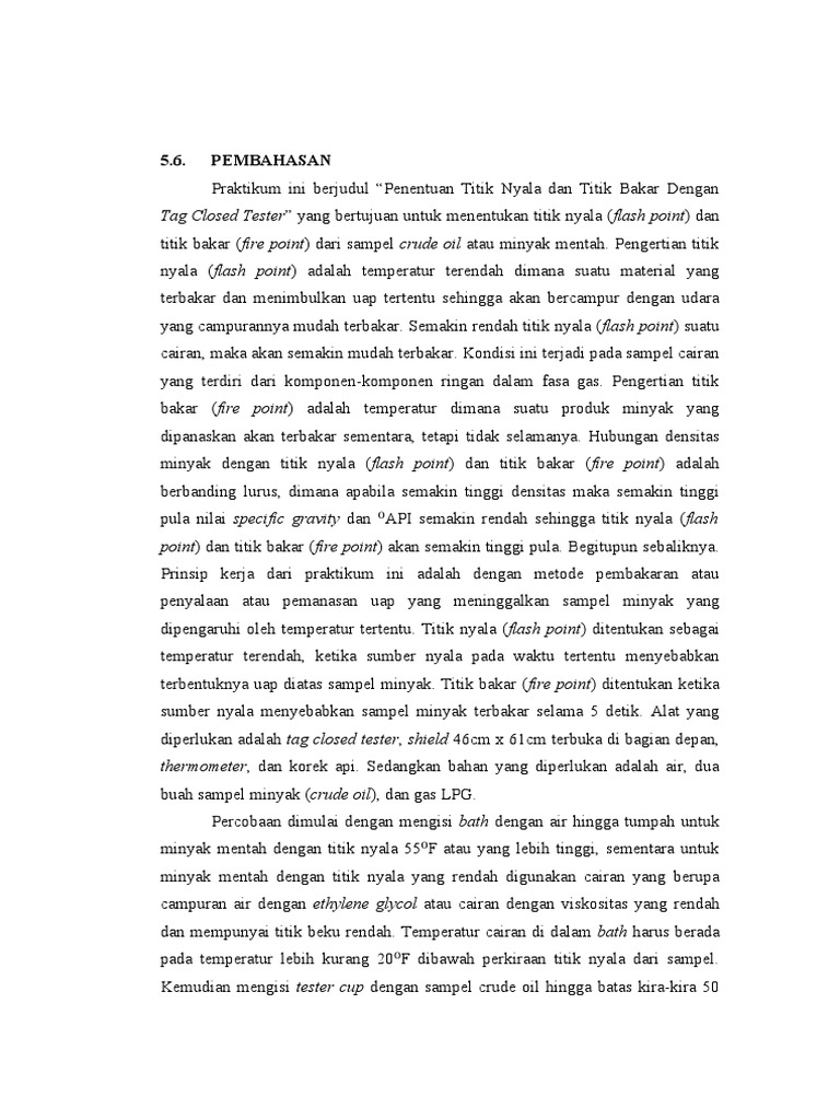 Determining Flash Point and Fire Point of Crude Oil Samples Using Tag