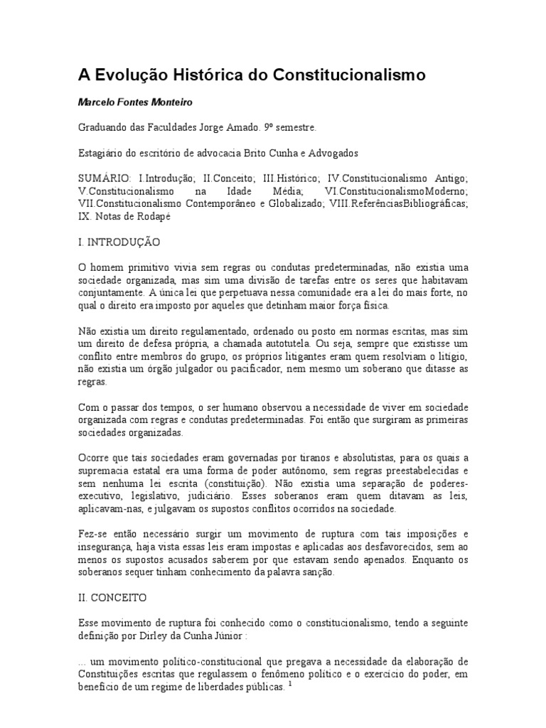 A Evolução Histórica Do Constitucionalismo | PDF