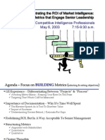 Demonstrating ROI of Market Intelligence