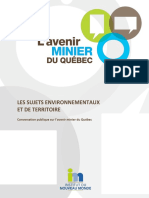 Les Sujets Environnementaux Et de Territoire: Conversation Publique Sur L'avenir Minier Du Québec