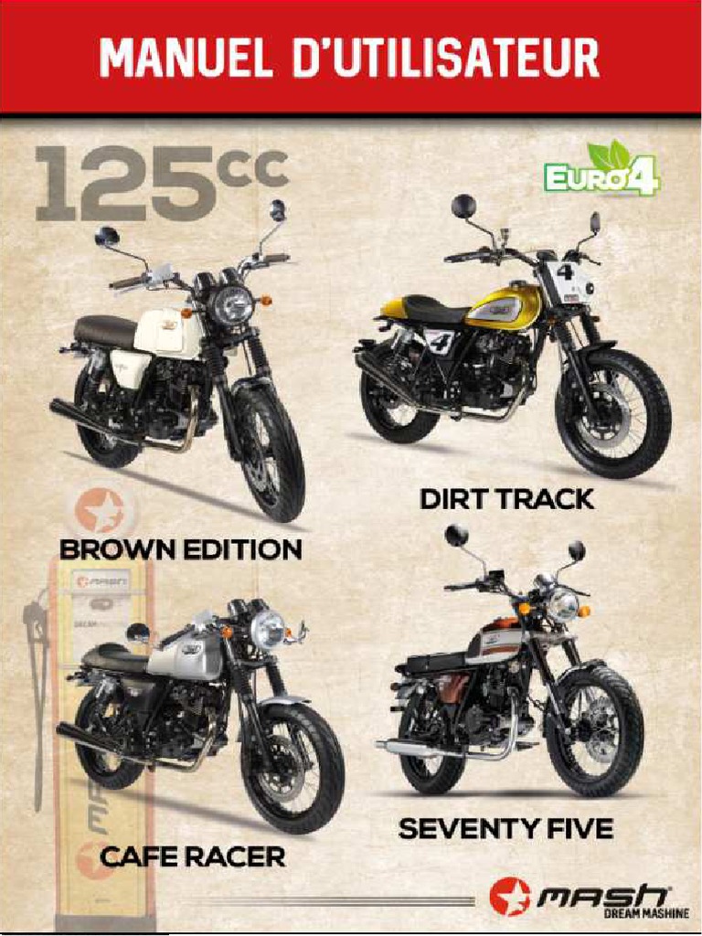 Manuel d'utilisation MASH 125 | PDF | Frein | Motocyclette