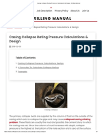 Casing Collapse Rating Pressure Calculations & Design - Drilling Manual