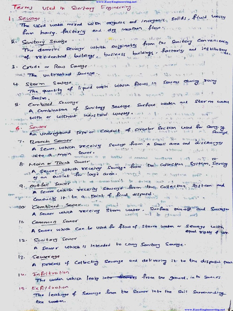 Sanitary Engineering Theory - Compressed | PDF