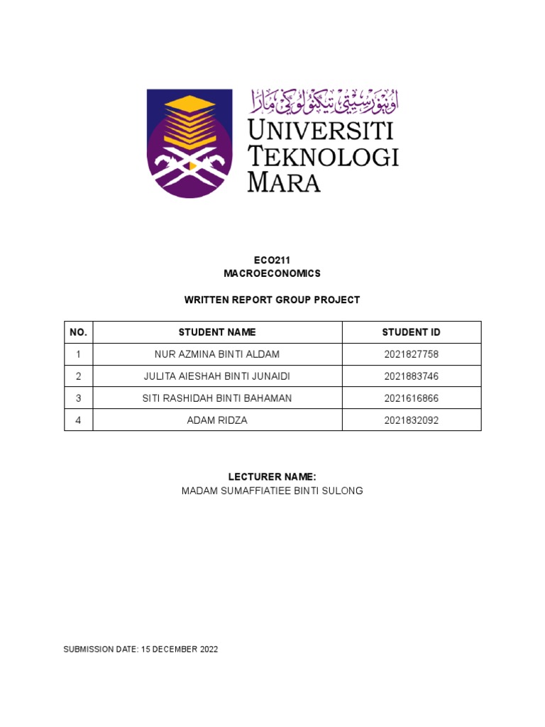 Eco211 Written Report Pdf Cost Of Living Inflation
