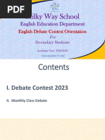 Debate Contest Orientation 2023