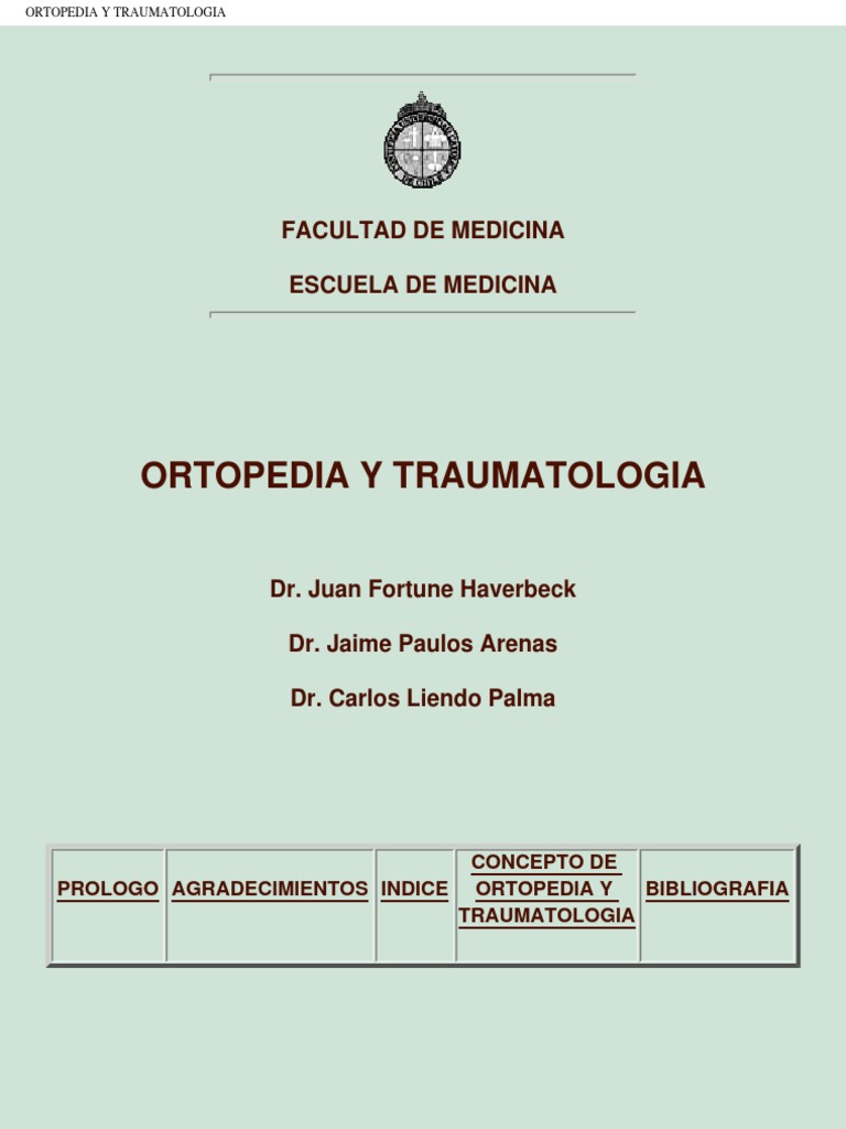 Manual de Ortopedia y Traumatologia PUC Files Center) | PDF