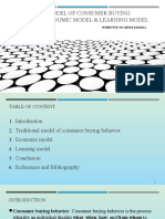 Traditional Model of Consumer Buying Behavior - Economic and Learning Model (Autosaved)