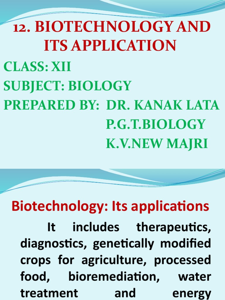 Chapter 12. Xii Biotechnology and Its Application | PDF | Transgene ...
