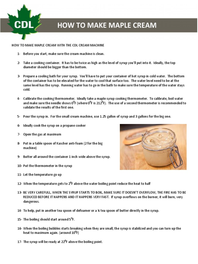 How To Make Cream | PDF | Maple Syrup | Water