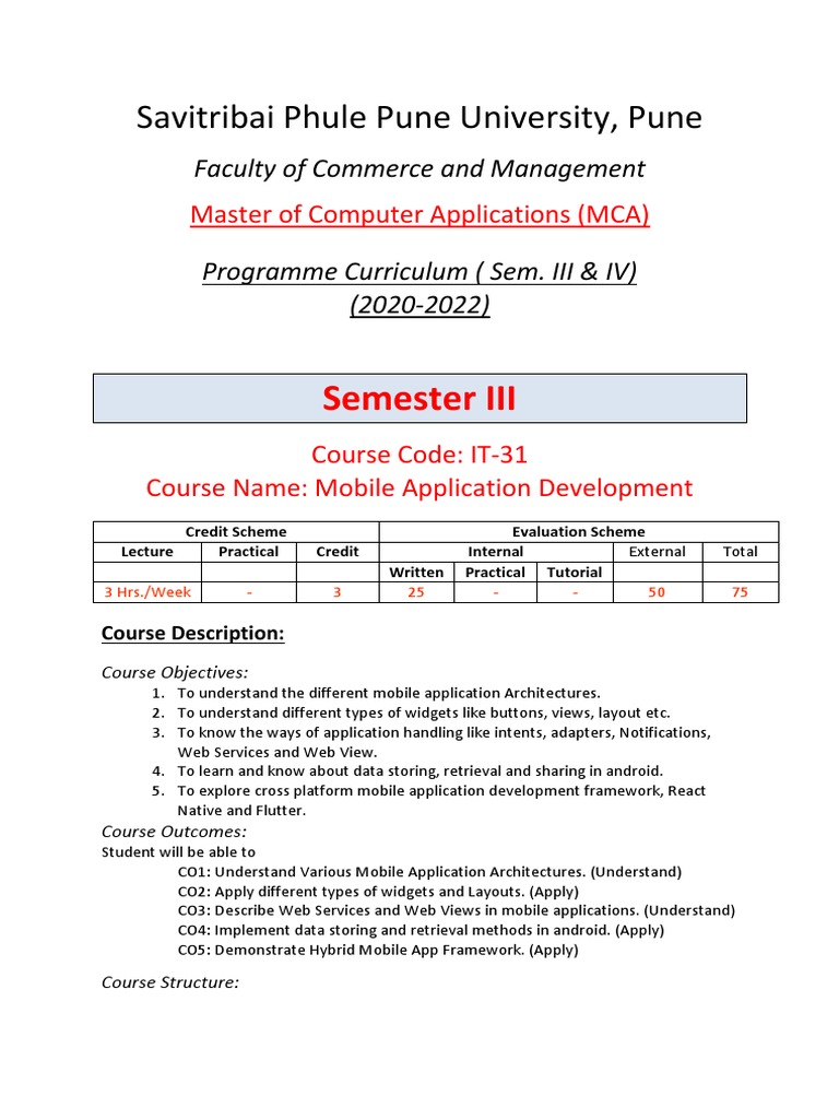 Syllabus of MCA - Management - 2020 Patt - Sem III and IV - 13122021 ...