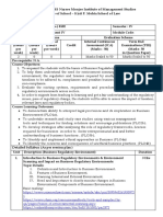 B.B.A., LL.B. (Hons.) Business Regulatory Environment Module Syllabus