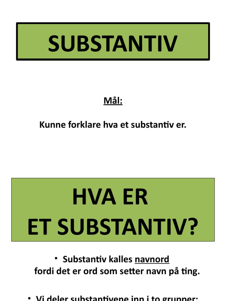 Pp hva er et substantiv pdf