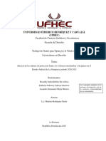 Eficacia de Las Ordendes de Protección Frente A La Violencia Intrafamiliar y de Genero en El Periodo 2020-2021