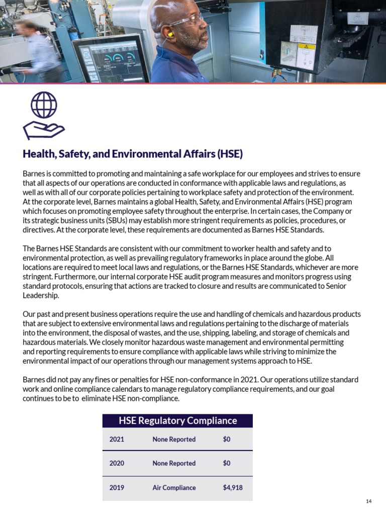 Esg Report 2021 Health Safety And Environmental Affairs Pdf