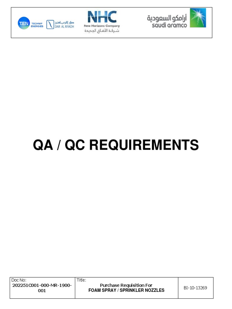 QA-QC Requirement | PDF | Quality Assurance | Evaluation