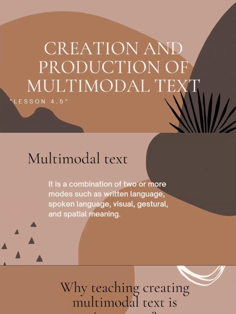 Creation and Production of Multimodal | PDF