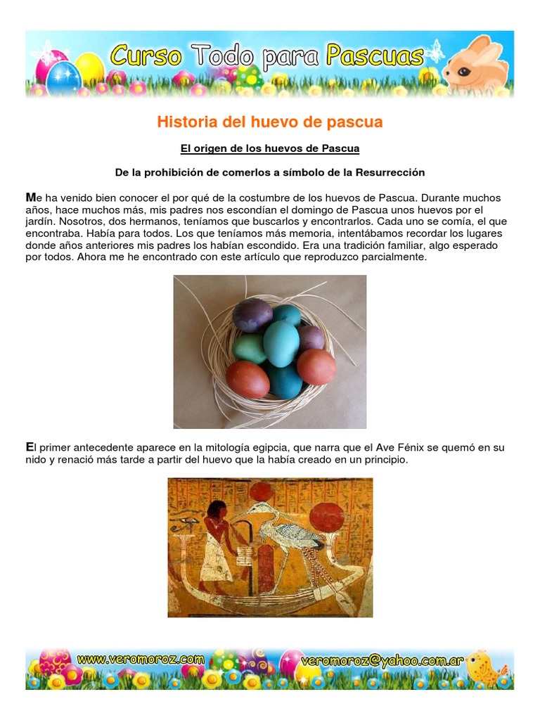 1 Historia Del Huevo de Pascua | PDF | Pascua de Resurrección | Huevo de  Pascua, image size:768x1024