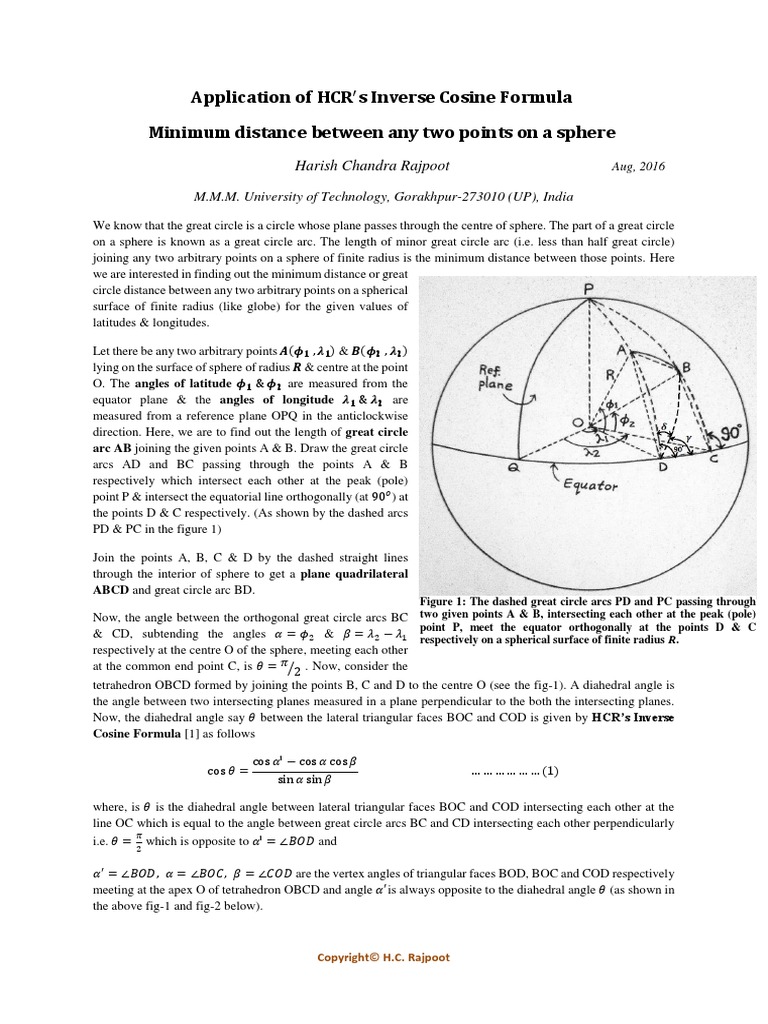 derivation-of-great-circle-distance-formula-using-hcr-s-inverse-cosine