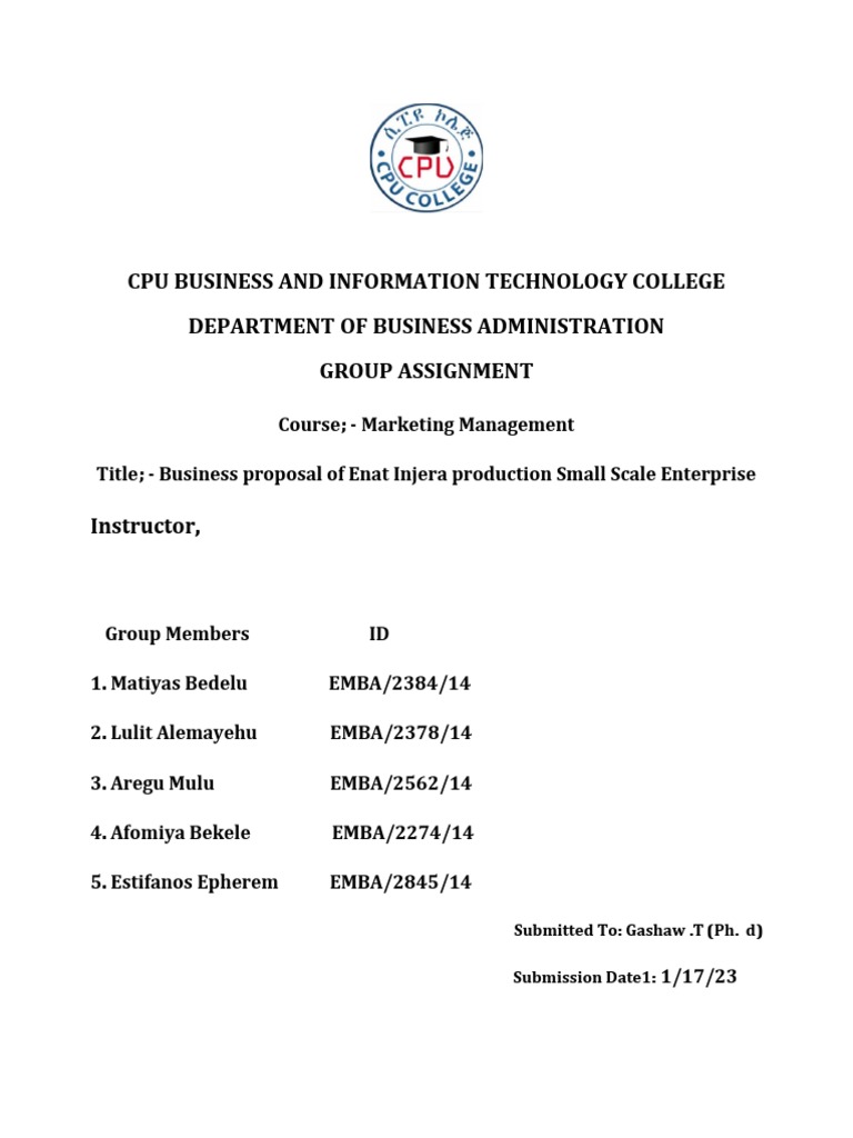 Bussiness Plan PDF Retail Prices