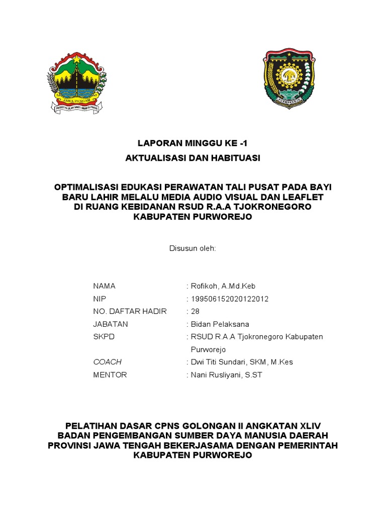Laporan Minggu Ke 1 | PDF