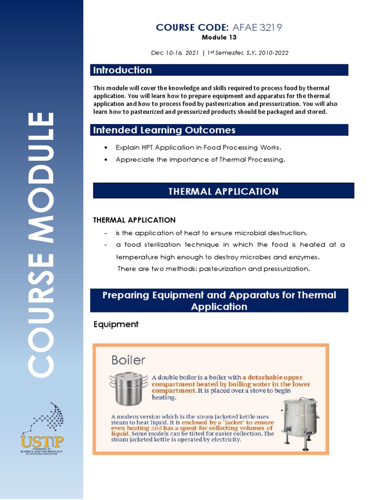 Module 13 Thermal Application | PDF | Pressure Cooking | Sterilization ...