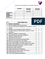 LISTA DE COTEJO DE CARACTER STICAS SOCIALES Avanzado