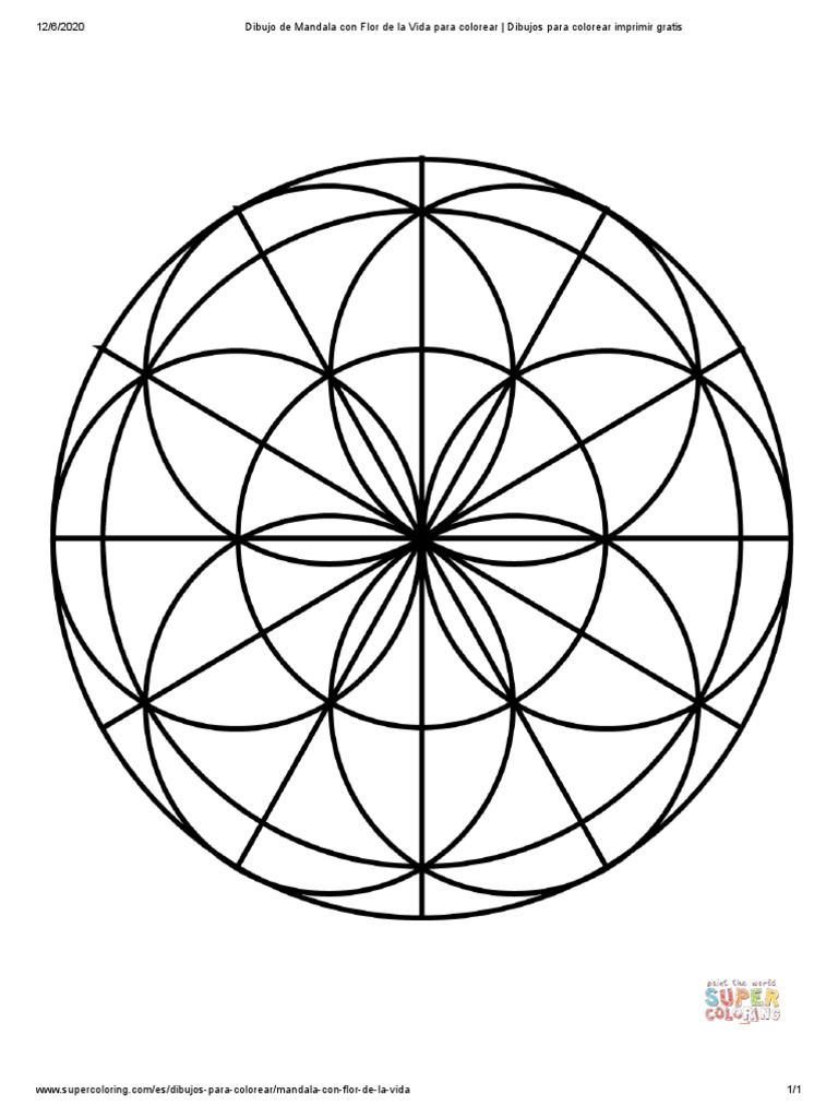 Dibujo de Mandala Con Flor de La Vida | PDF | Arte, image size:768x1024