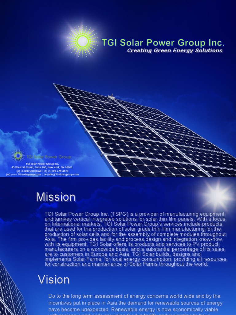 Providing Green Energy Solutions Through Solar Power Manufacturing