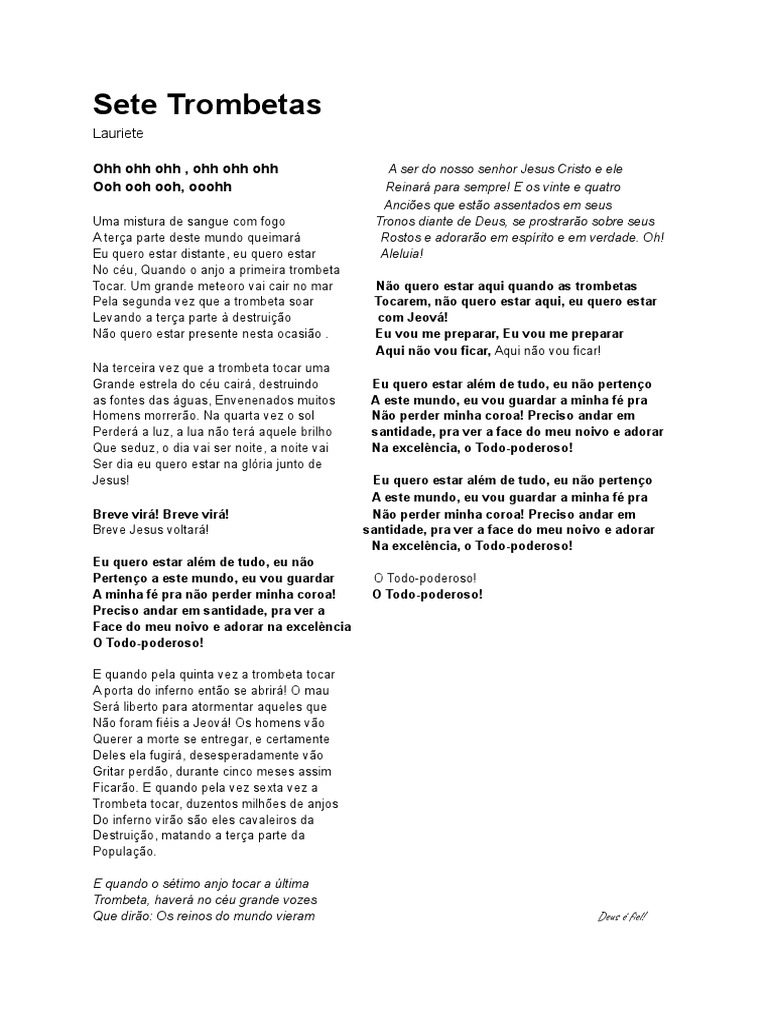 Sete Trombetas Pdf Crença E Doutrina Religiosa