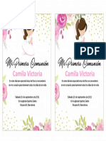 Invitaciones para Primera Comunion Niña 3