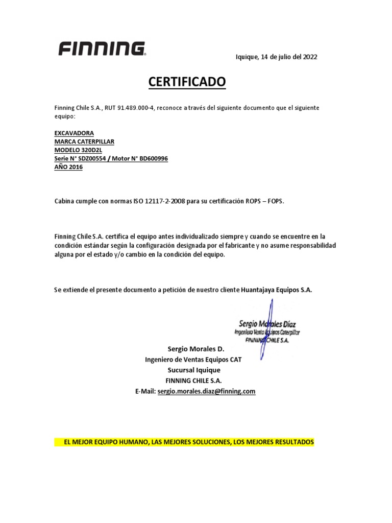Certificado Fops - Rops | PDF