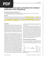 Lipid Technology - 2014 - Karmee - Lipids From Food Waste As Feedstock For Biodiesel Production Case Hong Kong