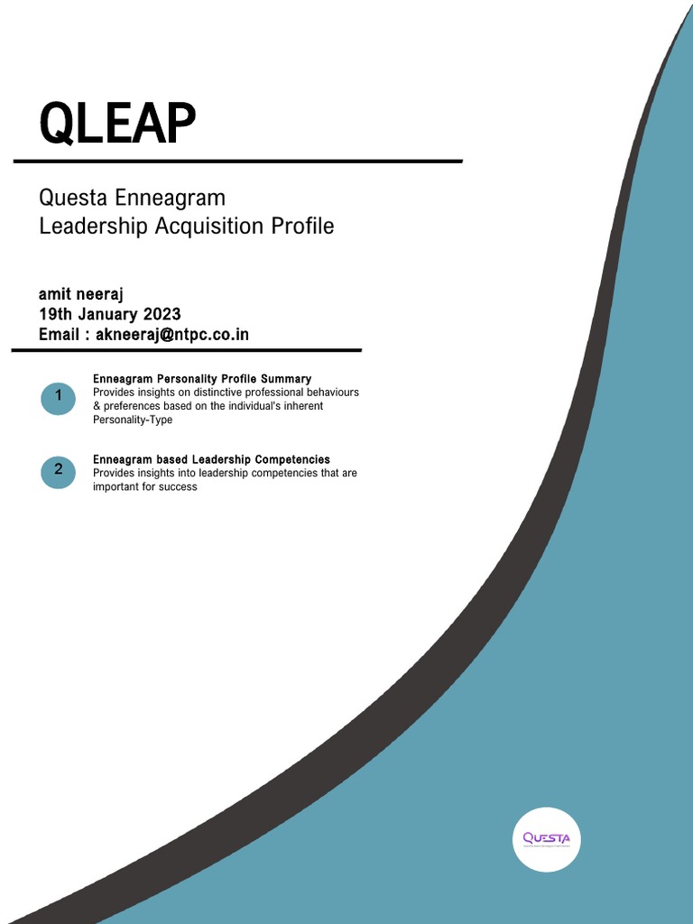 Amit Neeraj-Questa Enneagram Assessment Profile | PDF | Strategic ...