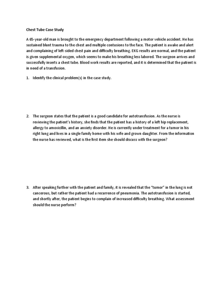 Chest Tube Case Study 2 Student Version PDF