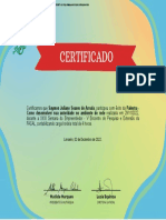 Certificado - Palestra Como Desenvolver Sua Autoridade No Ambiente de Rede