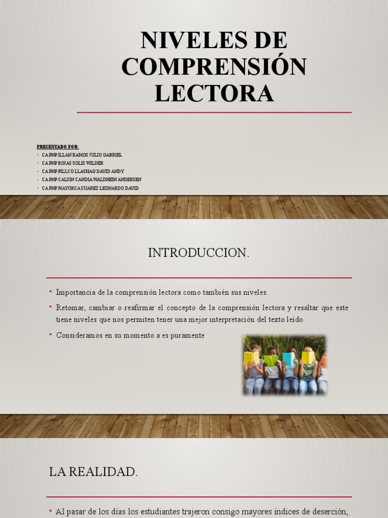 Niveles de Comprensión Lectora | PDF | Comprensión lectora | Comprensión
