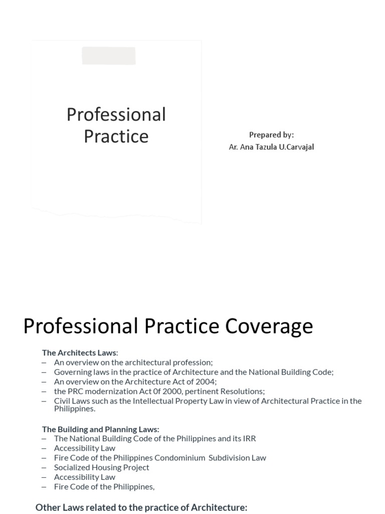 Philippine Architecture Laws Overview Pdf Architect Employment
