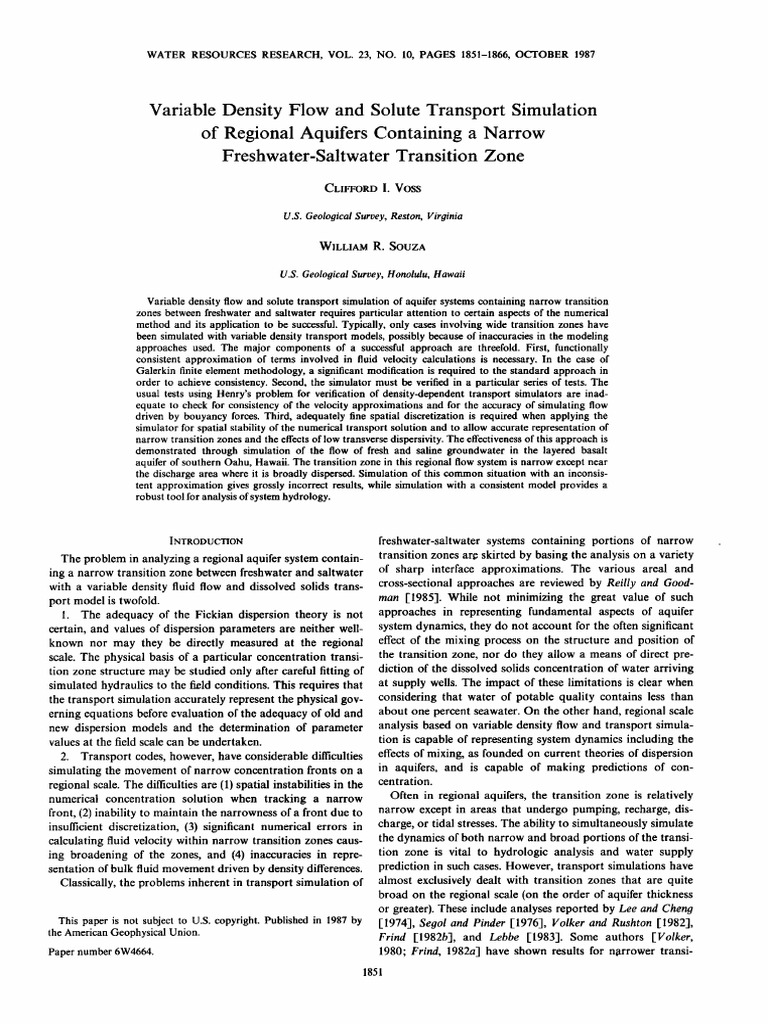 Voss 1987 | PDF | Finite Element Method | Fluid Dynamics