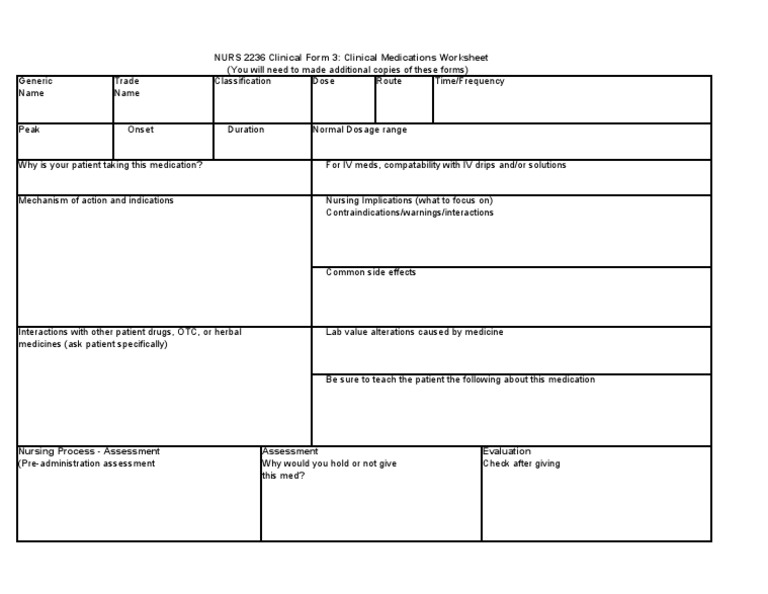 Pharmacology Drug Card Template Professional Design Template