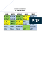 Horario de Clases Grado 5° - 2023