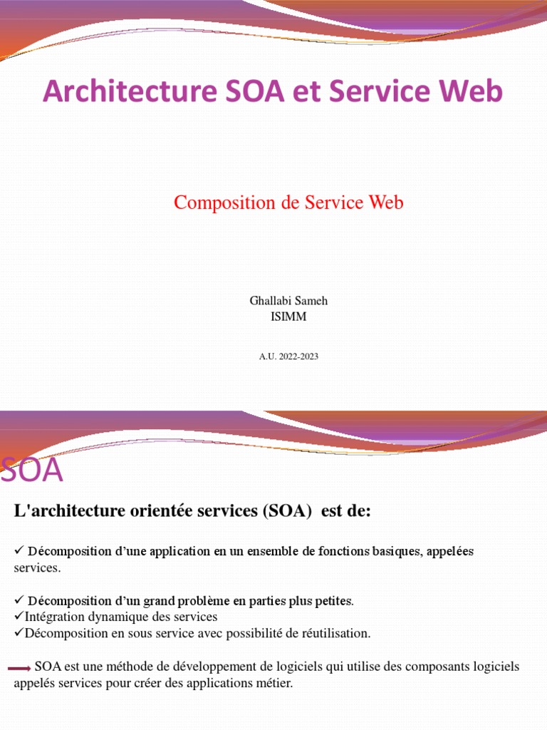 Cours SOA Et Services Web Partie 5 | PDF | Architecture orientée ...